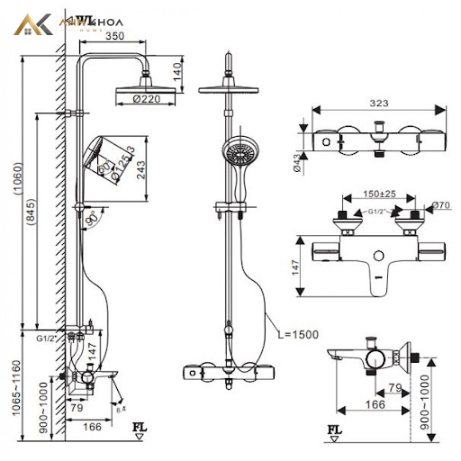 Sen tắm cây Inax BFV-3415T