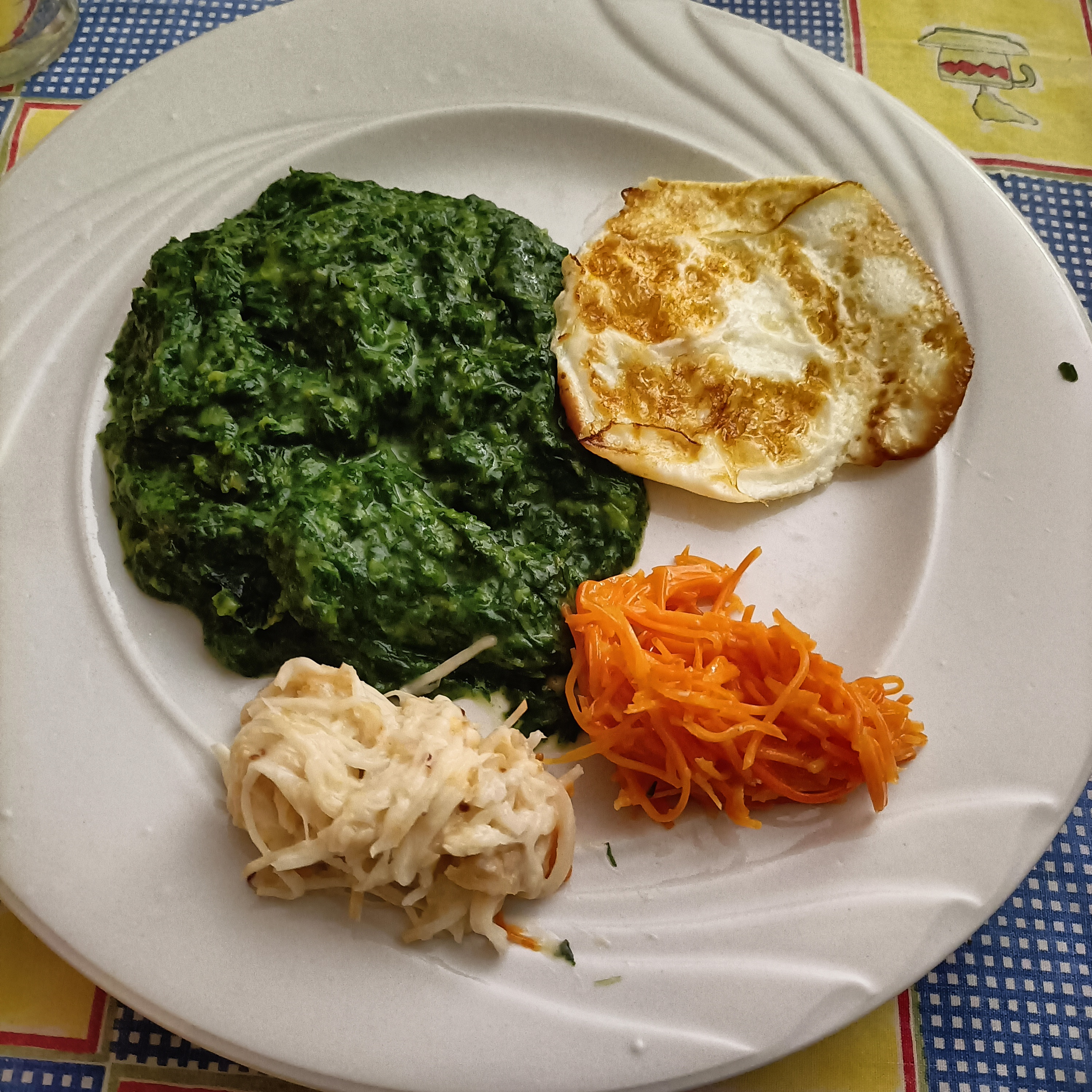 Egg on Eye with Spinach