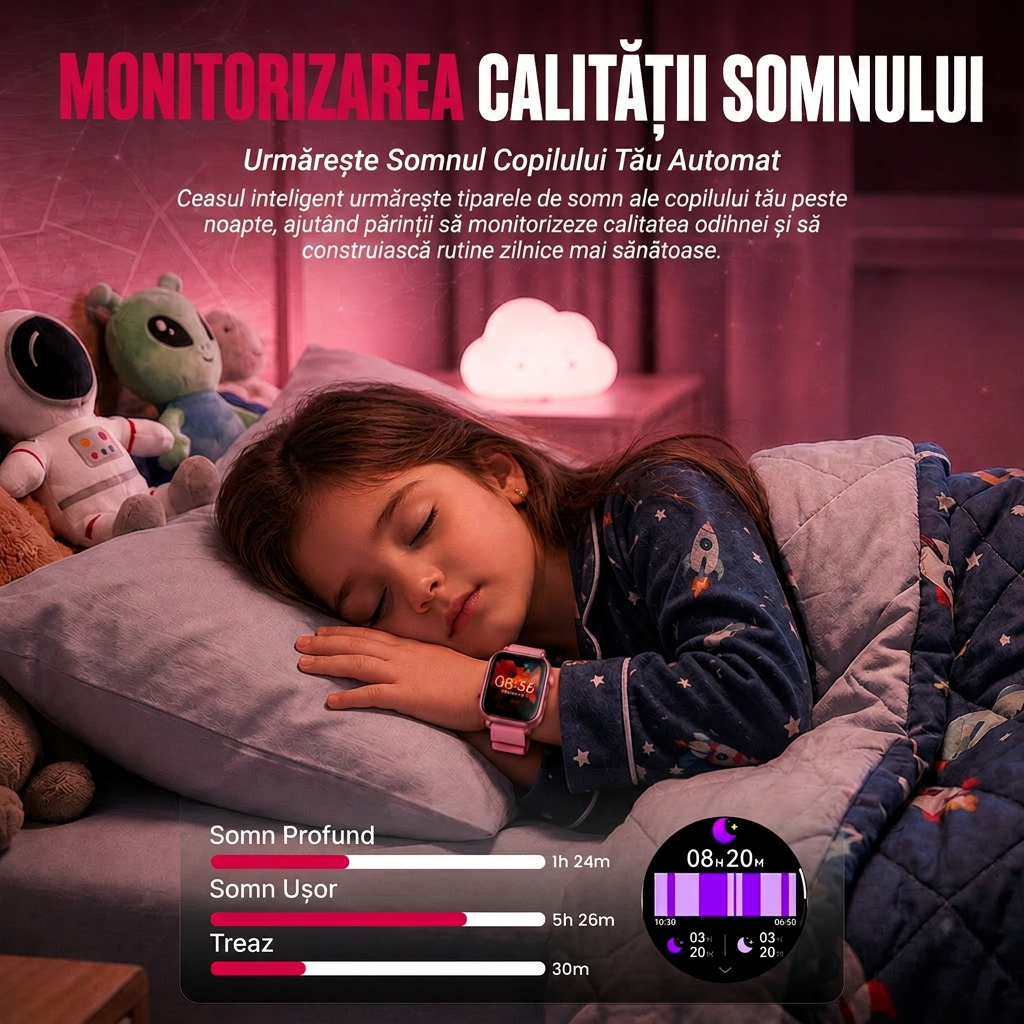 Ceas smartwatch Wingereich copii AI roz