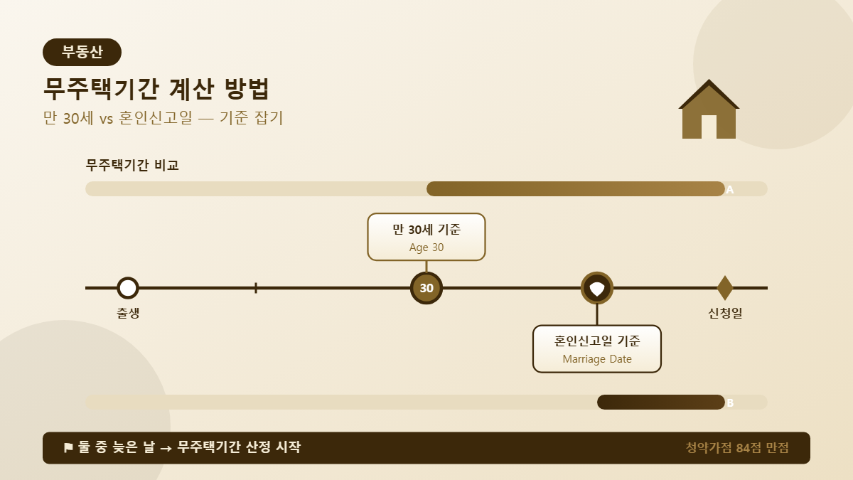 무주택기간 계산 방법 &mdash; 만 30세 vs 혼인신고일 기준 잡기