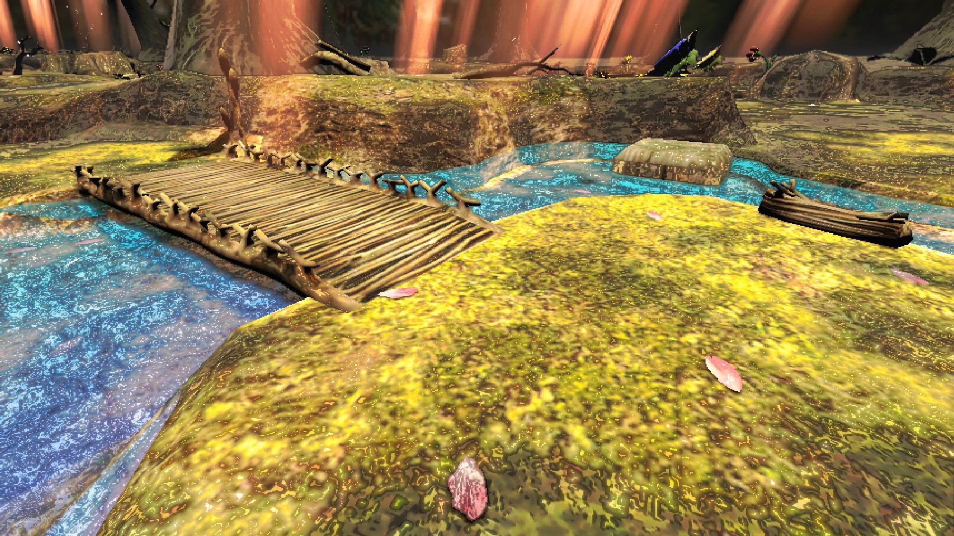 A rolled-up and unrolled Stick Bridge on Awakening.