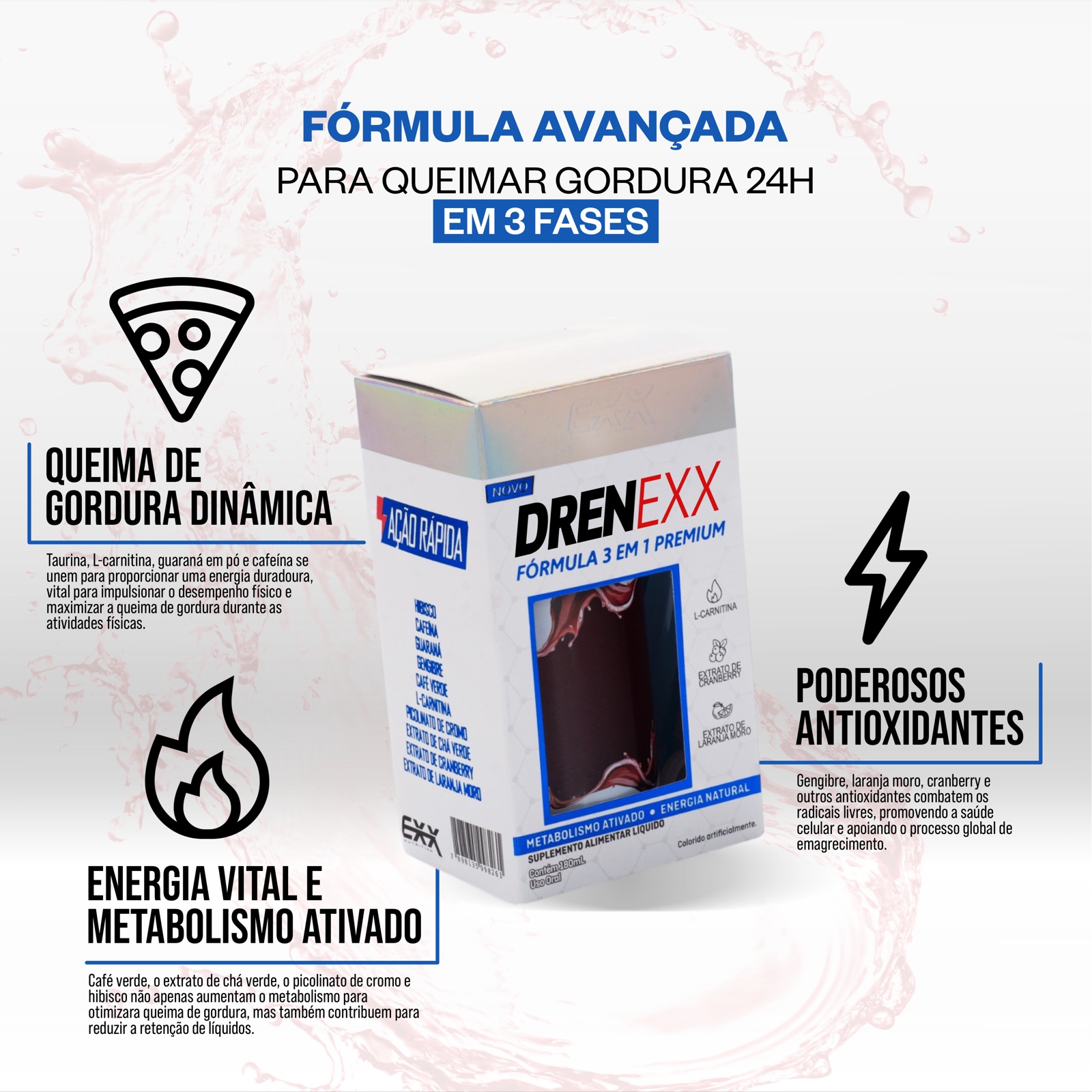 F&oacute;rmula avan&ccedil;ada para queimar gordura 24h em 3 fases