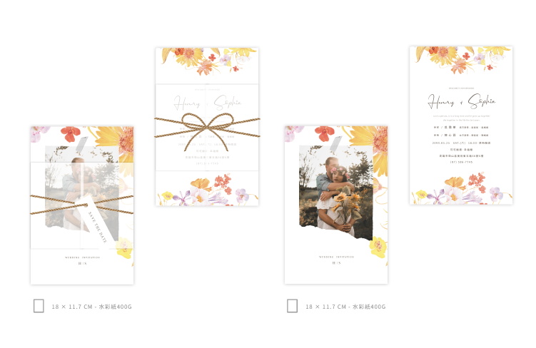 婚卡喜帖 - 鄉芬花園 商品圖7