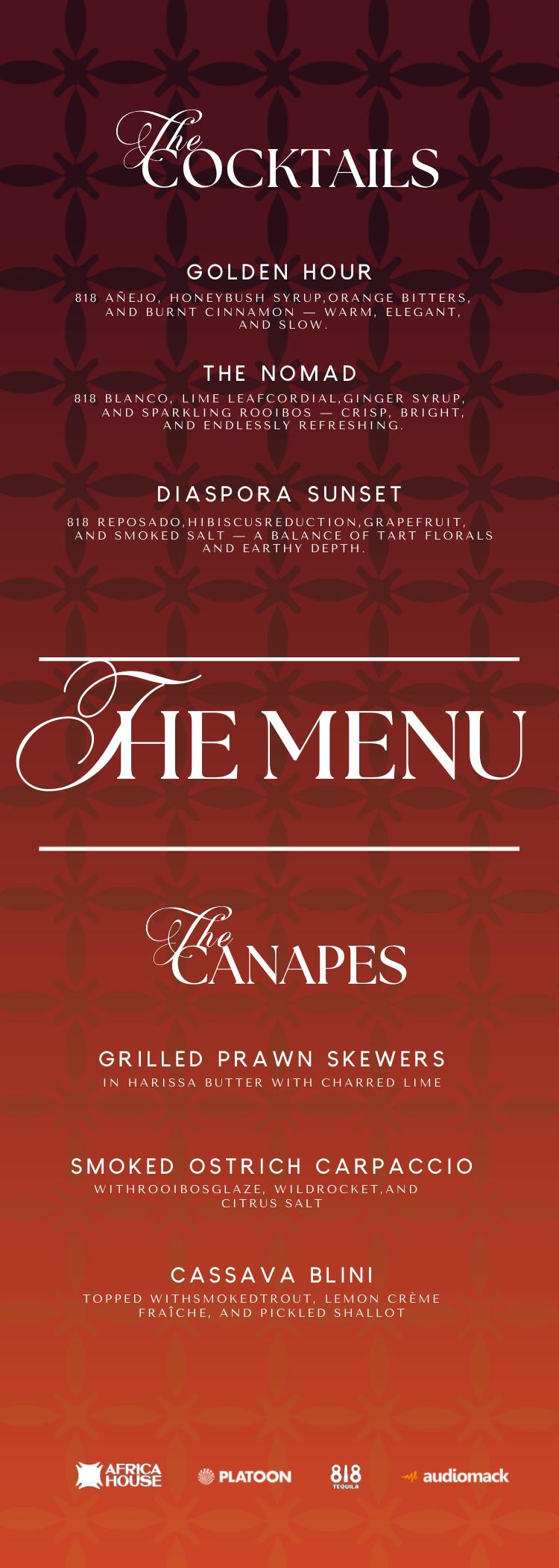 Event menu — inner page