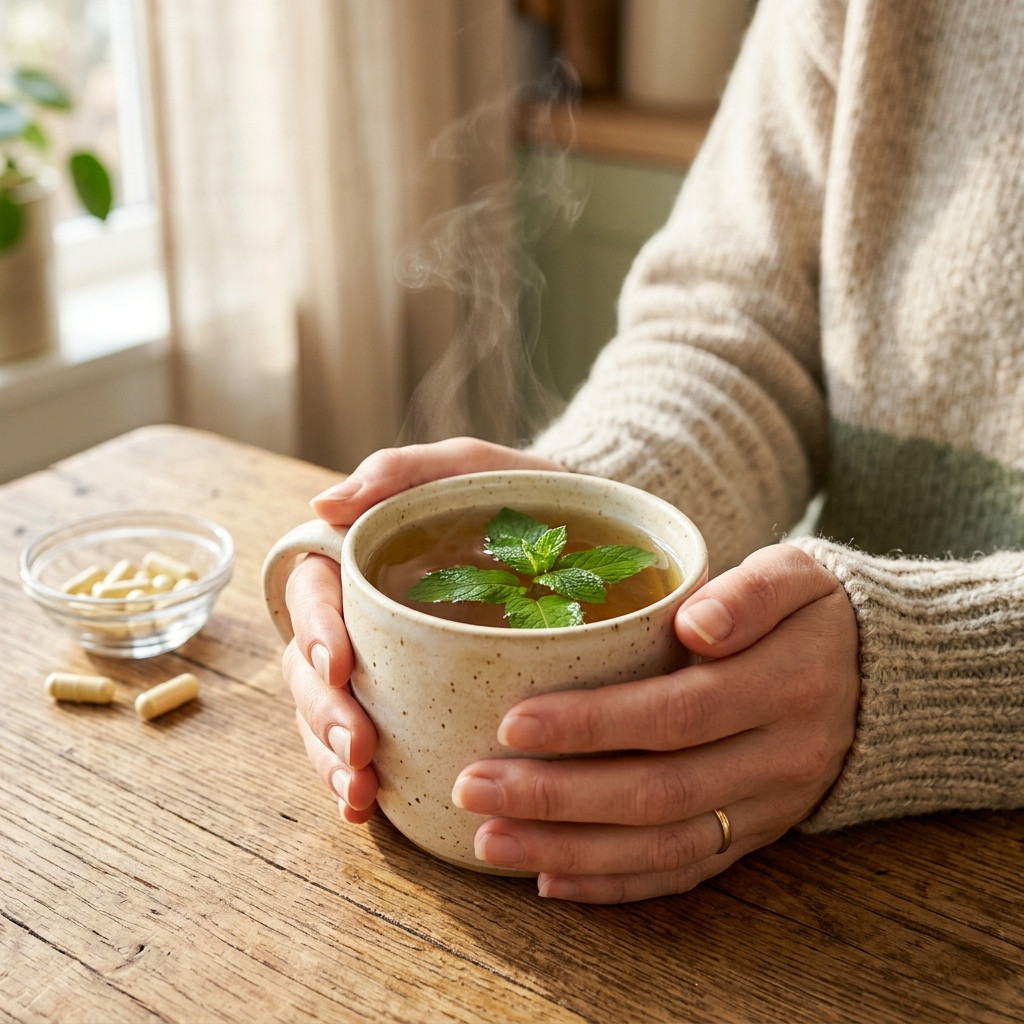 Spearmint tea and supplements for hormonal acne