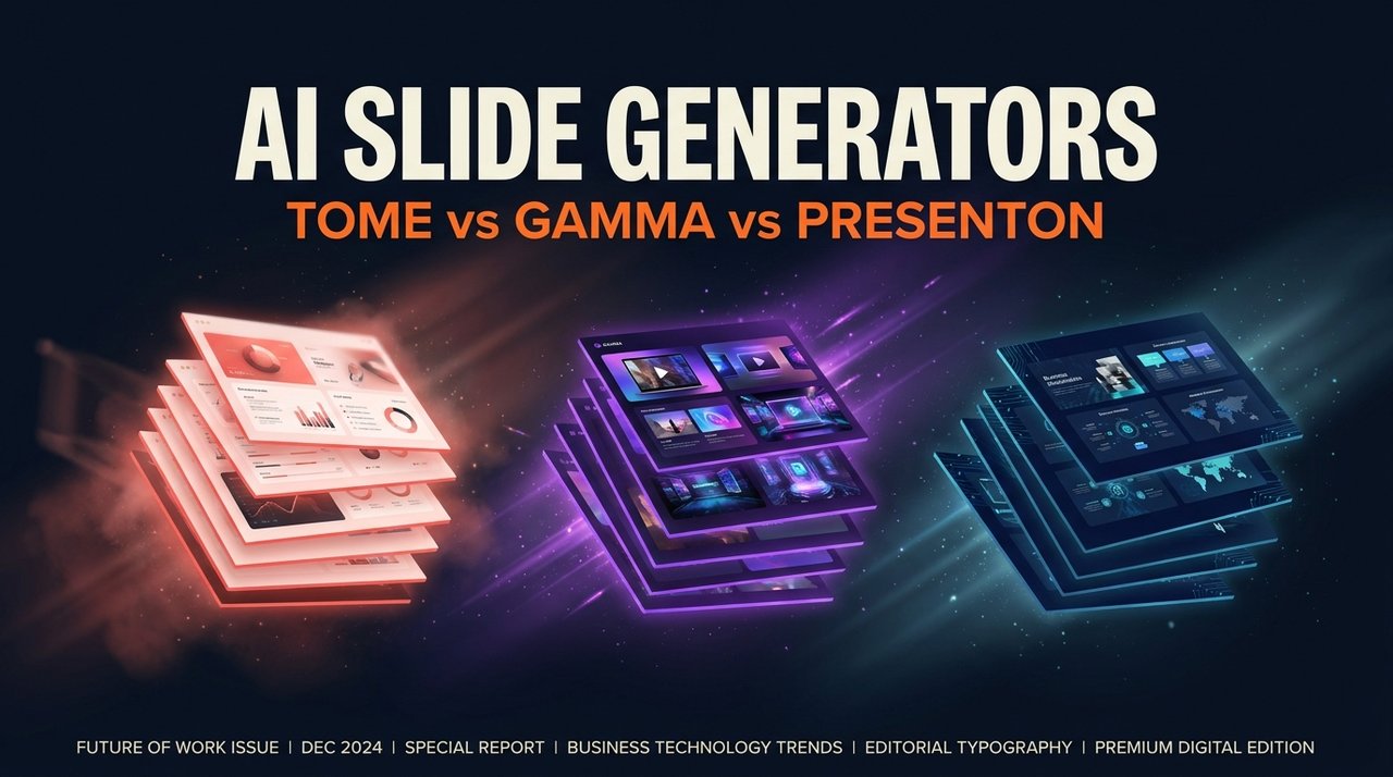 Best AI Slide Generator 2026 — Tome vs Gamma vs Presenton (Tested)