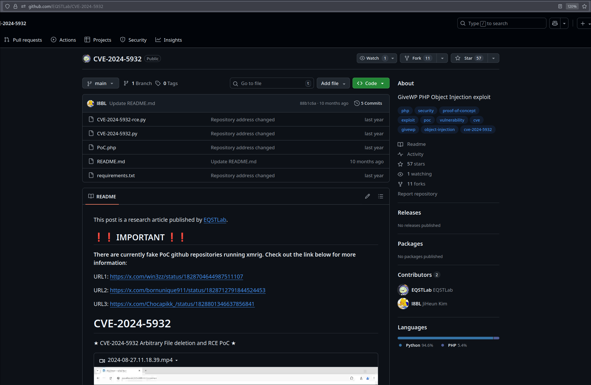 CVE research screenshot 1