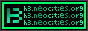 a minty green gradient border surrounds a ligature of H and 3 on the left aswell as three times the domain on the right. text has slightly different gradient