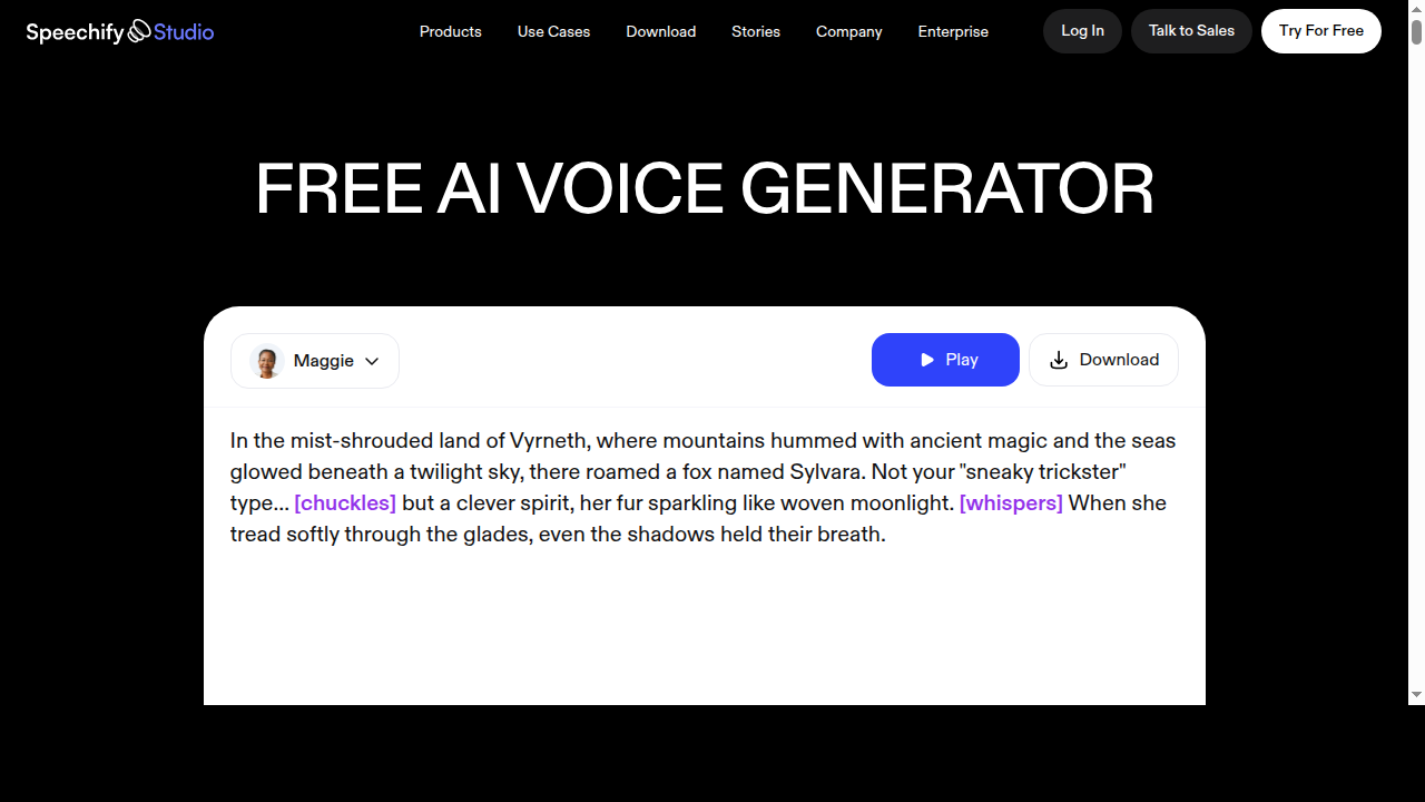 Speechify AI 음성 생성