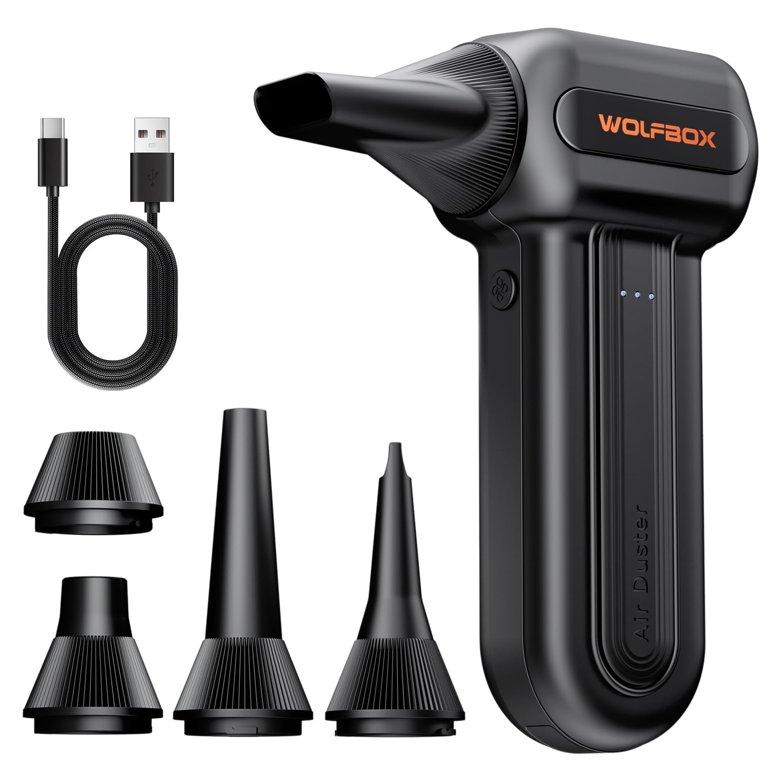 WOLFBOX MF60 Compressed Air Duster, 3-Speed Adjustable, Electric, Cordless