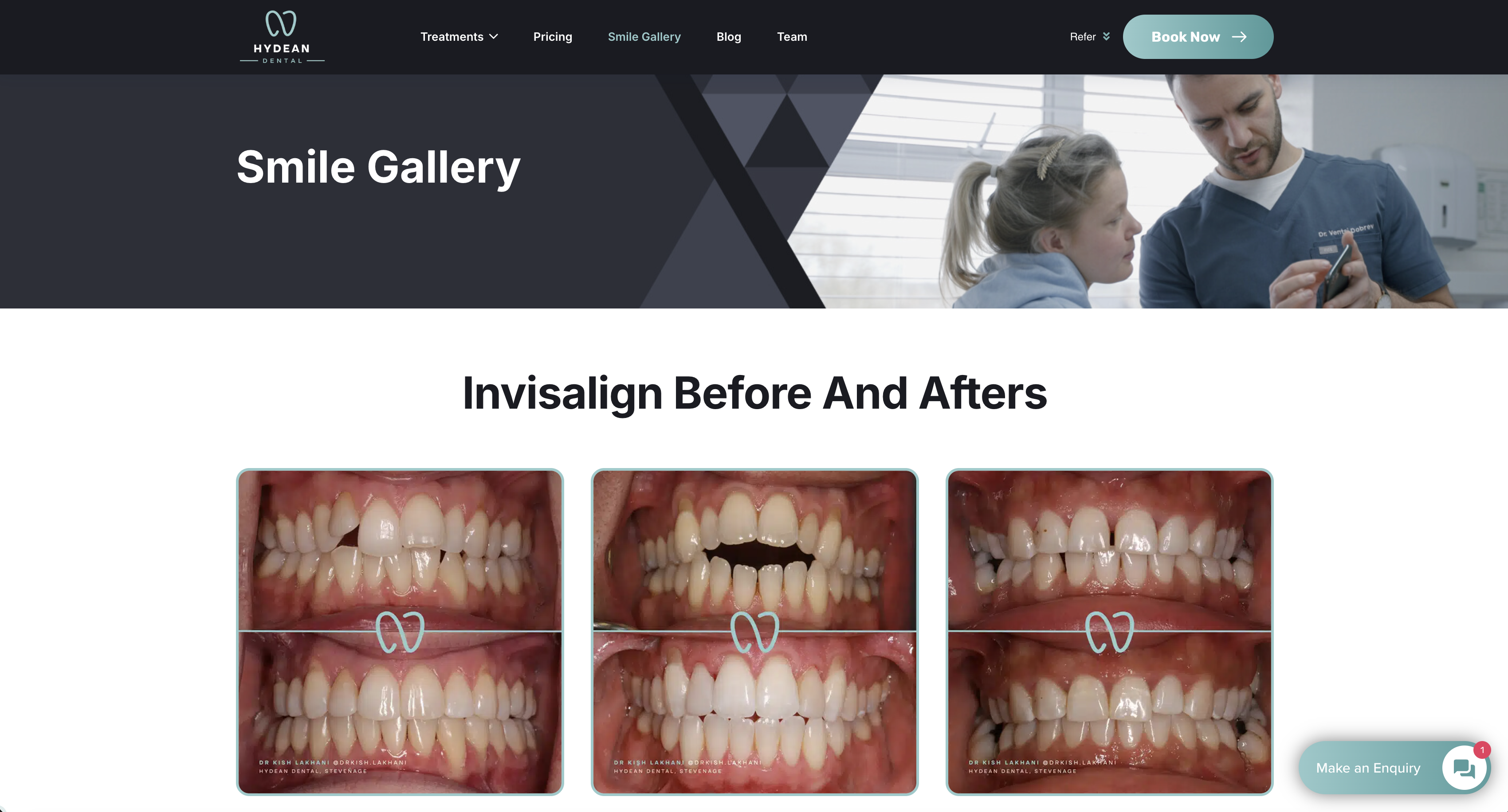 Hydean Dental Treatments mega-menu