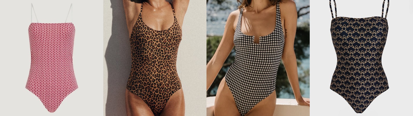 The four patterned swimsuits