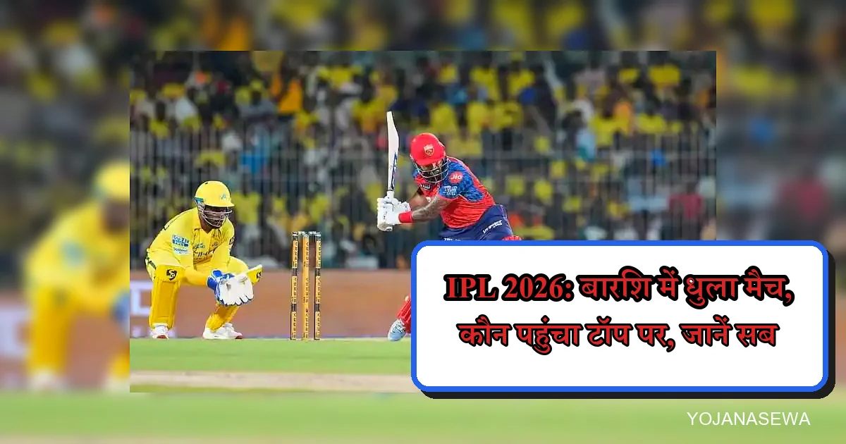 IPL 2026 के बारिश बाधित मैच में बल्लेबाज-विकेटकीपर। पंजाब किंग्स शीर्ष पर।