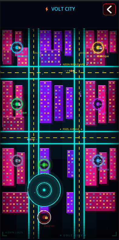 Volt City : Neon Boulevard, Pixel Avenue and 8 places to explore