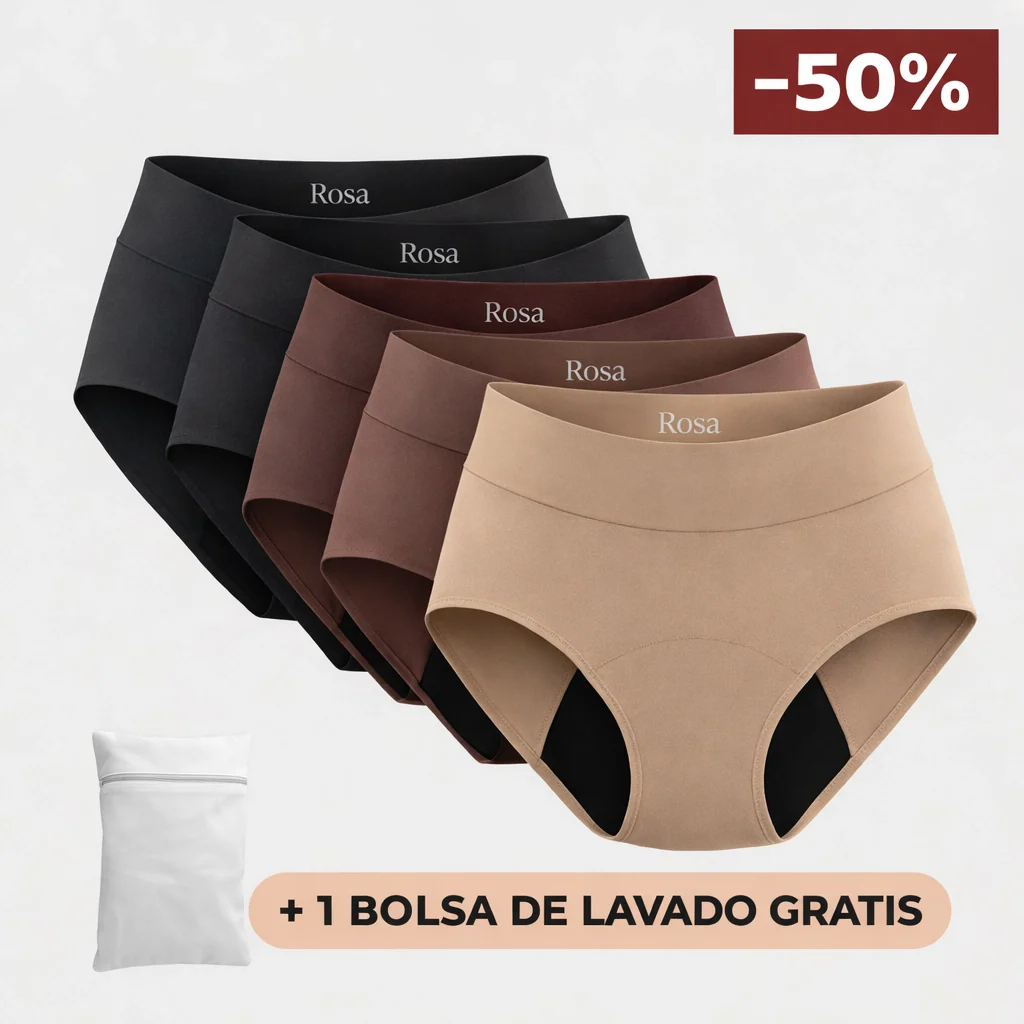 Pack 5 bragas Rosa -50% + bolsa de lavado gratis