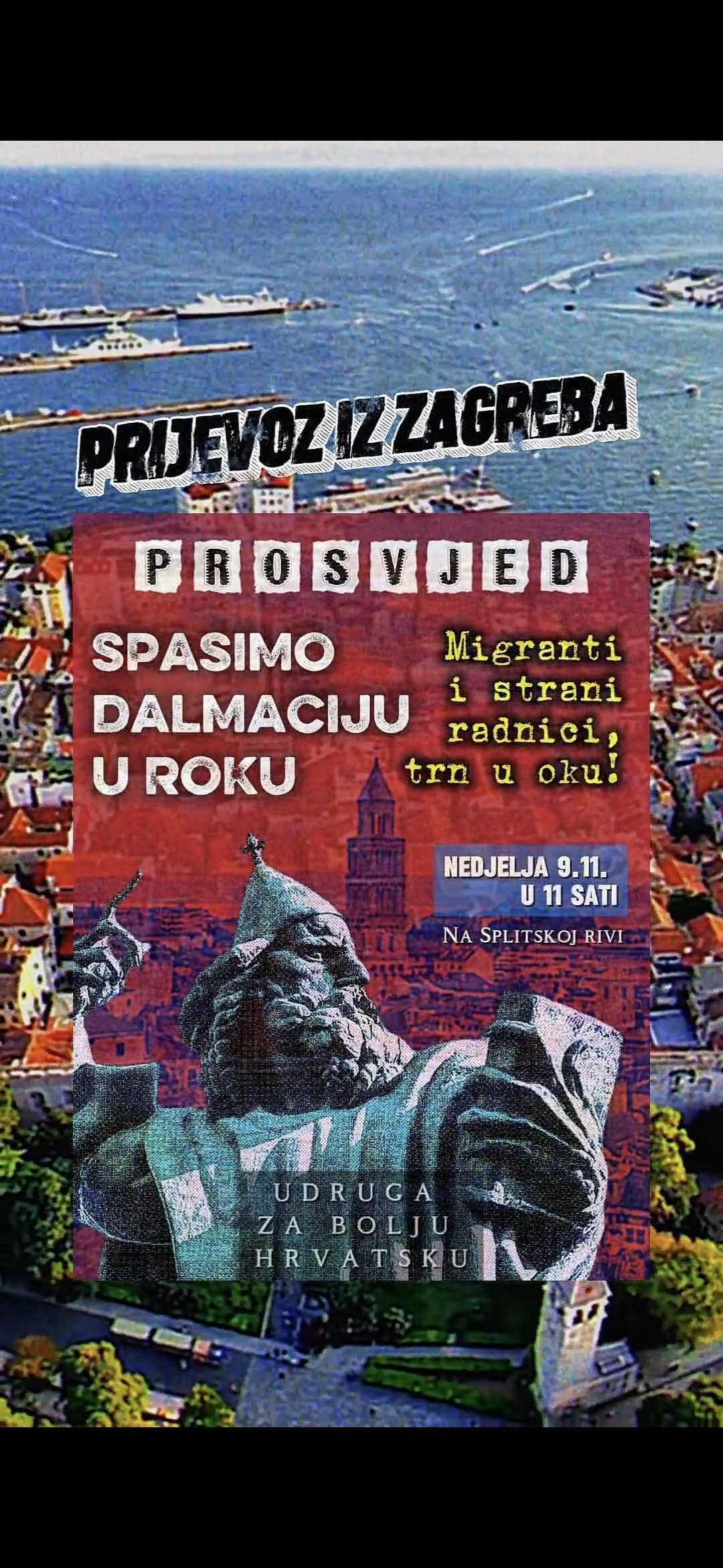 📣 NAJAVA PROSVJEDA – SPLIT, 09.11. – SPLITSKA RIVA đź‡đꇷ