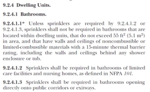 Instalación de Rociadores en Cuartos de Baño