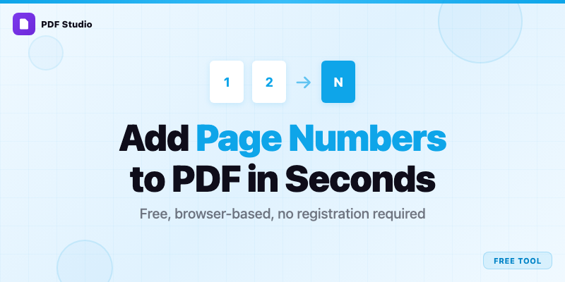 Come Aggiungere Numeri di Pagina al PDF — Strumento Gratuito Online (2026)