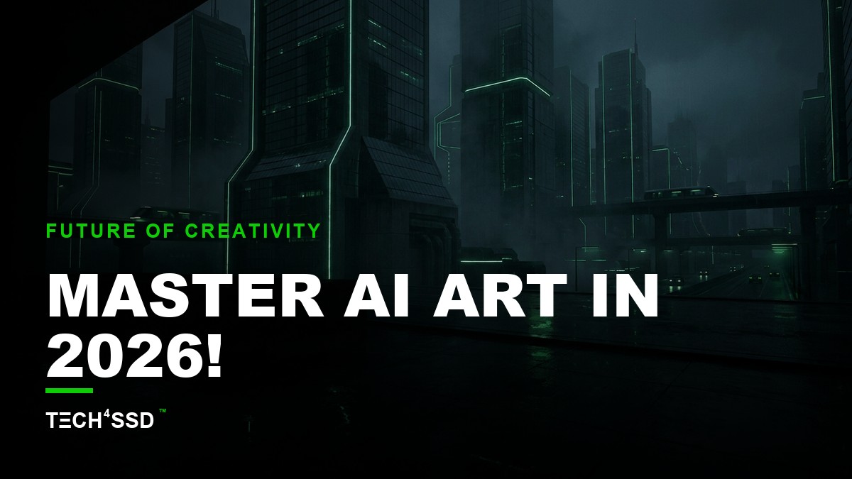 Neon-lit cityscape with digital art projections, symbolizing the power of AI Art Generators 2026.
