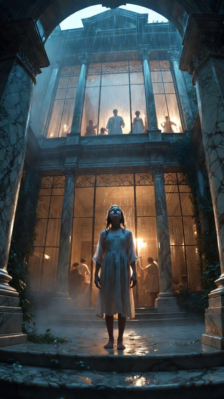 Outside, In The Center Courtyard, Little Emily Stood Trembling Inside...