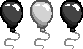 balloons black white black