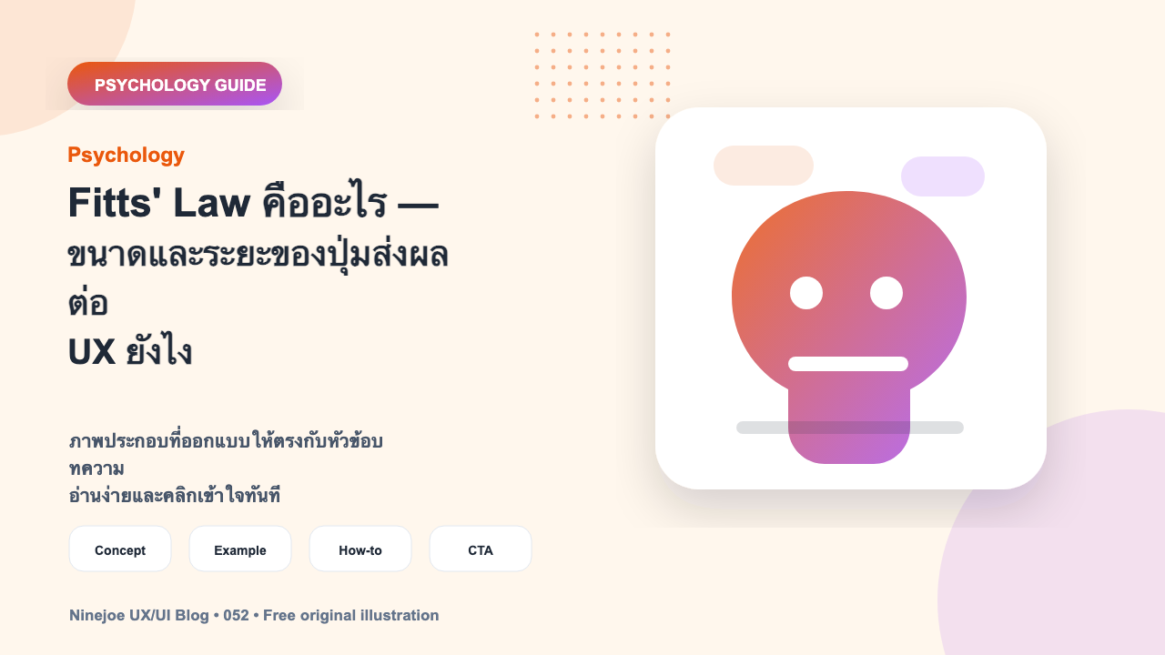 Fitts' Law คืออะไร — ขนาดและระยะของปุ่มส่งผลต่อ UX ยังไง