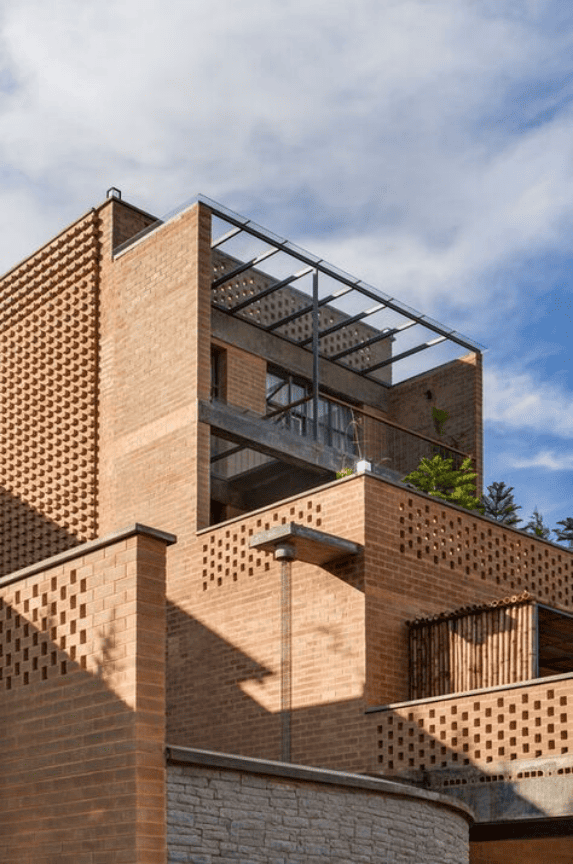 Handmade clay brick texture — best clay bricks in Bengaluru at THELEVATION showroom