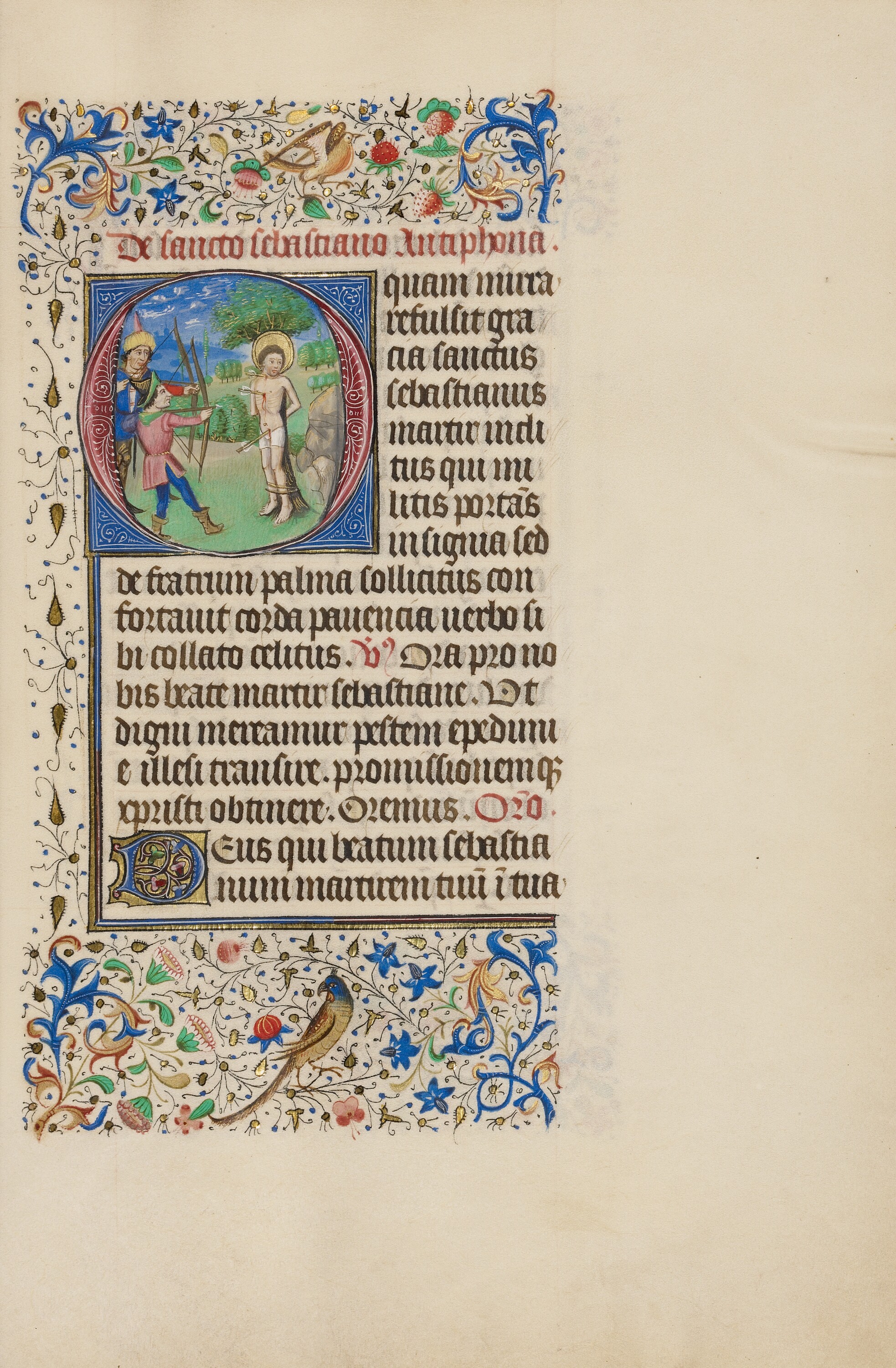 A highly decorated illuminated manuscript.