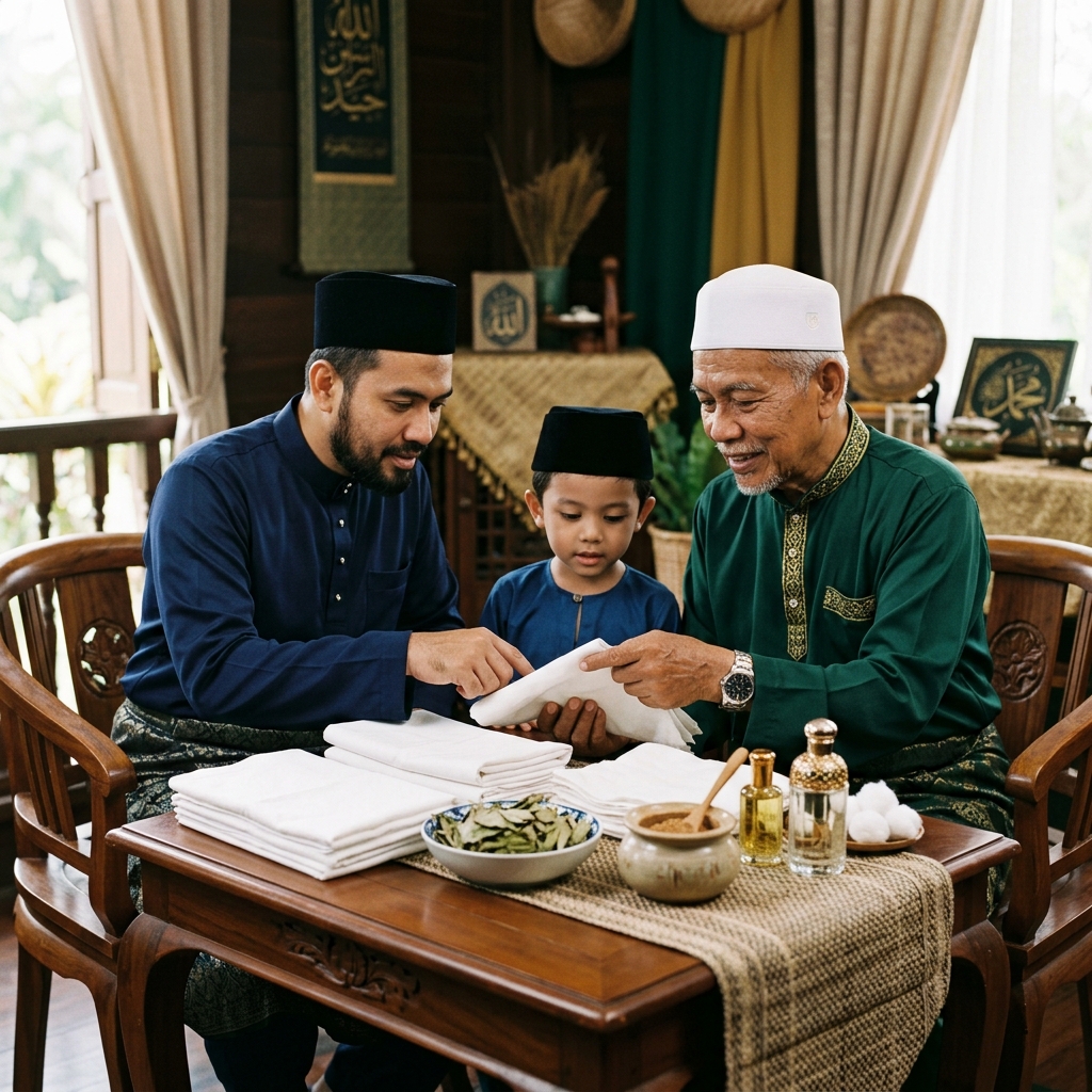 Atok Menyediakan Kelengkapan Jenazah Secara Tradisional