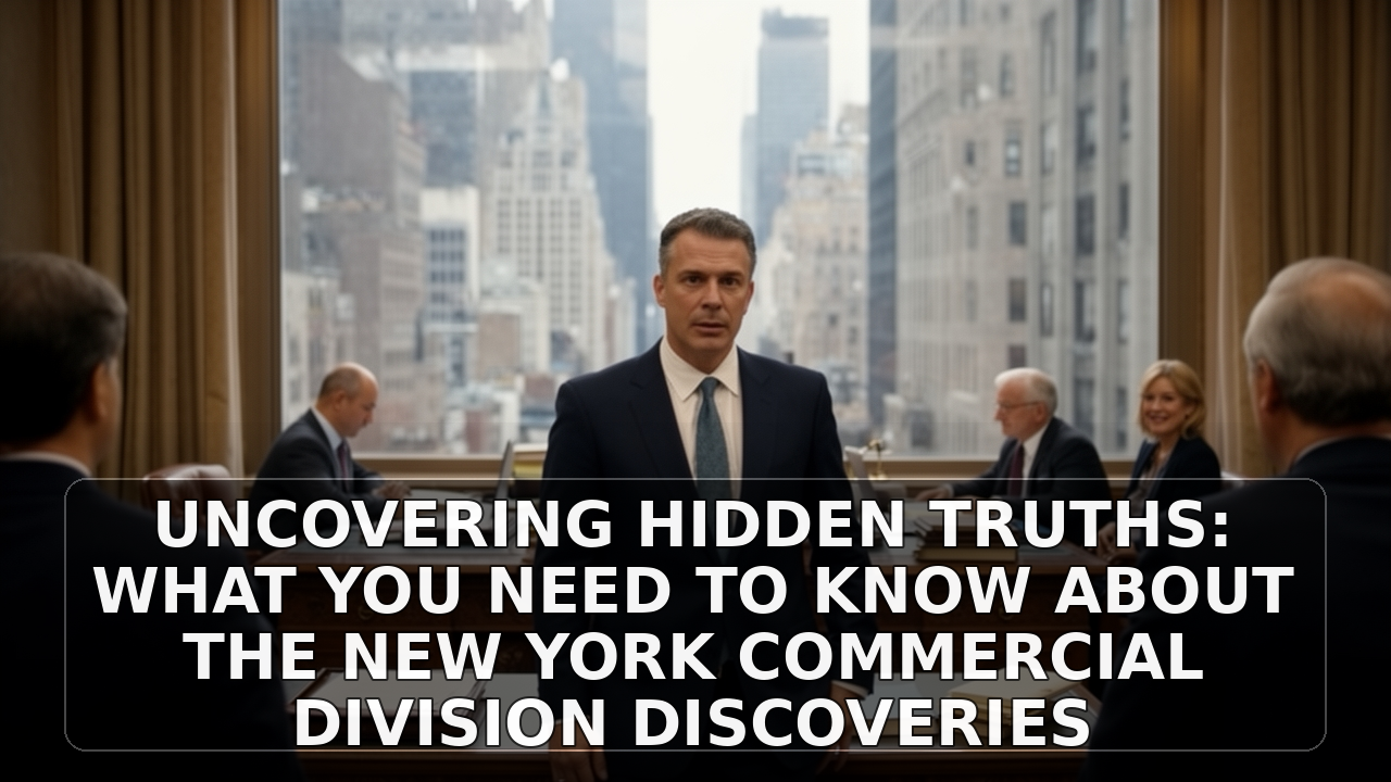 Uncovering Hidden Truths: What You Need to Know About the New York Commercial Division Discoveries