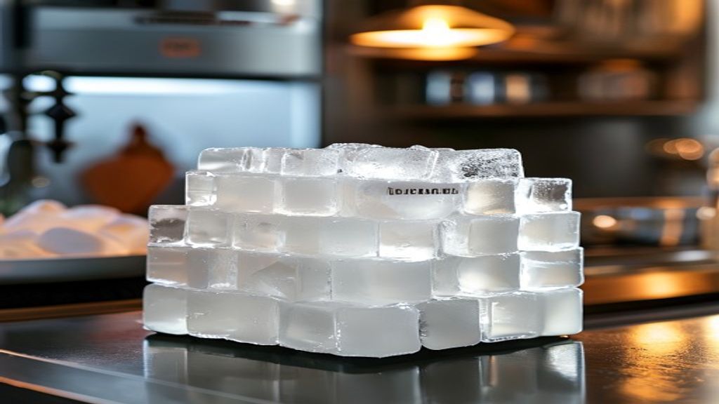 Commercial Hoshizaki cubelet ice maker producing soft chewable ice in a restaurant kitchen