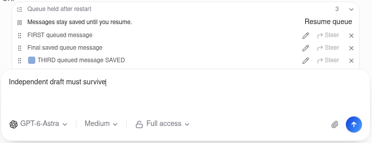Latest aligned queue thumbnails beside message text