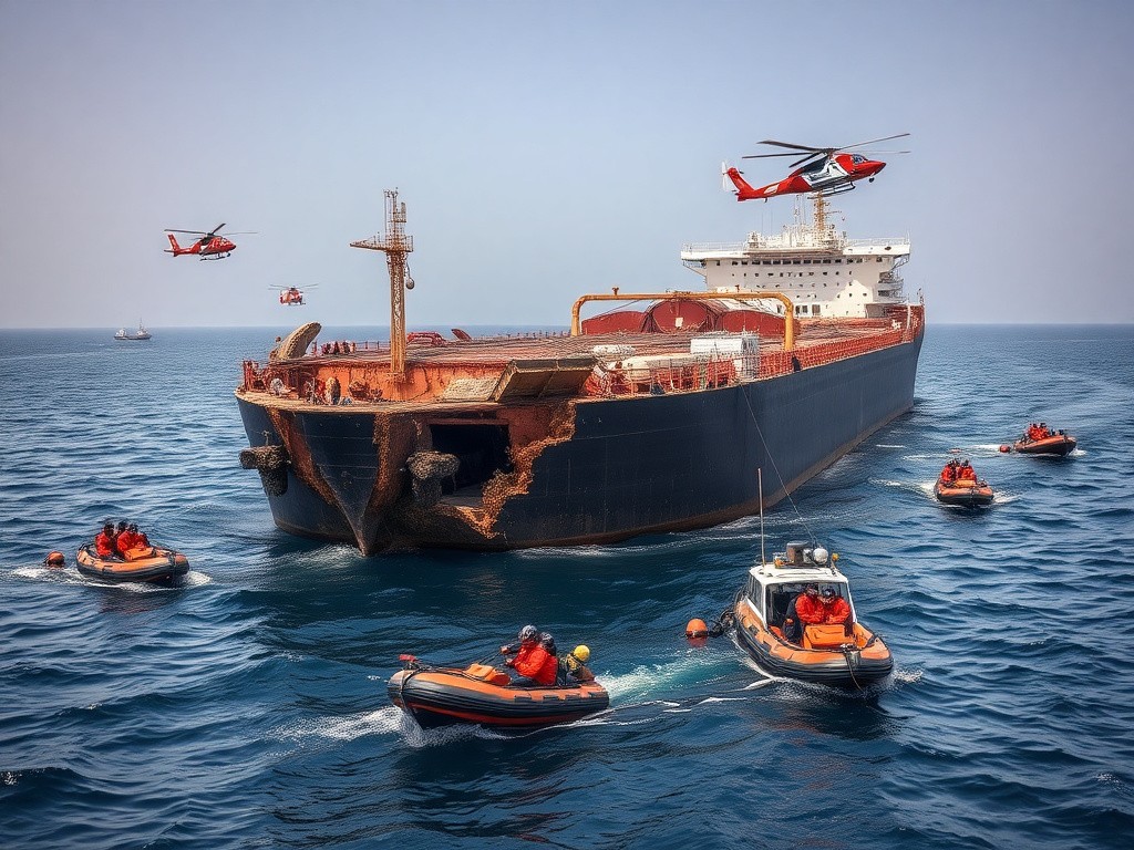 Tanker Hit Sparks Rescue Tanker Hit Sparks Rescue