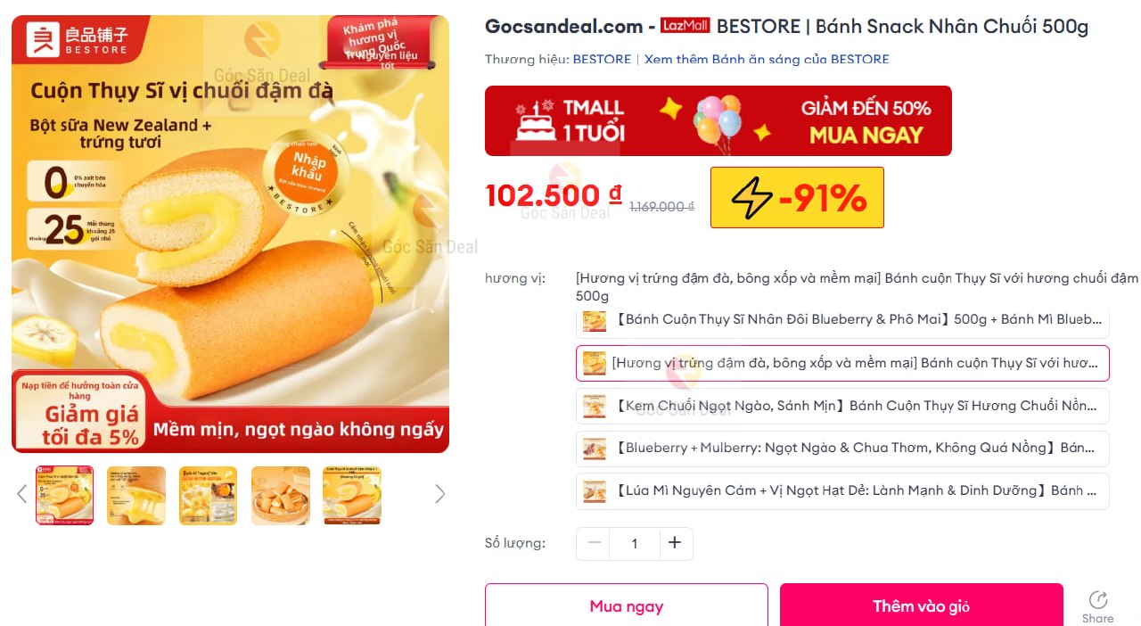 BESTORE | Bánh Snack Nhân Chuối 500g