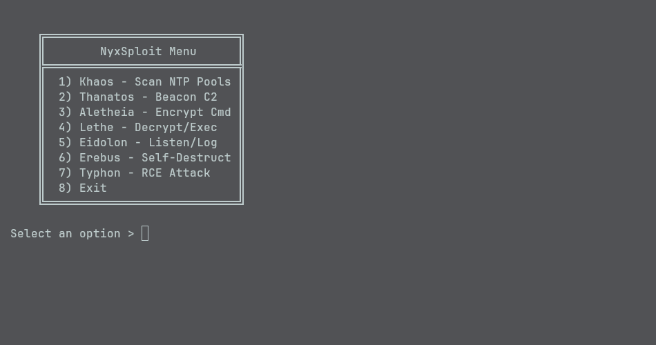 NyxSploit Menu Demo