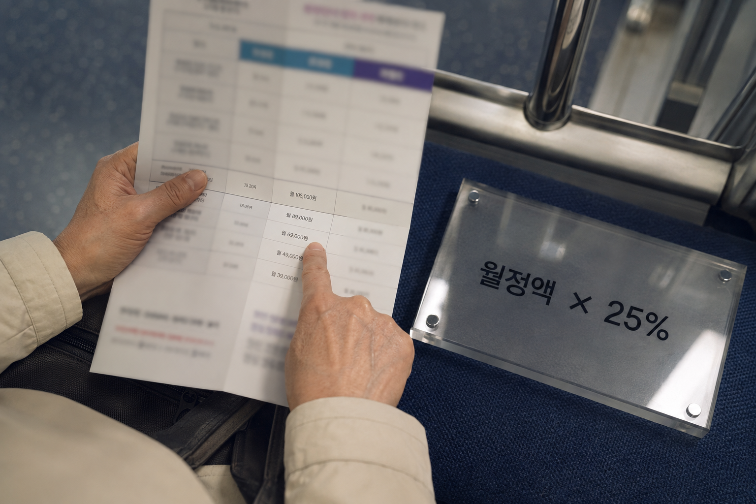 선택약정이 할인 대상 월정액의 25%로 계산되는 모습을 설명한 장면