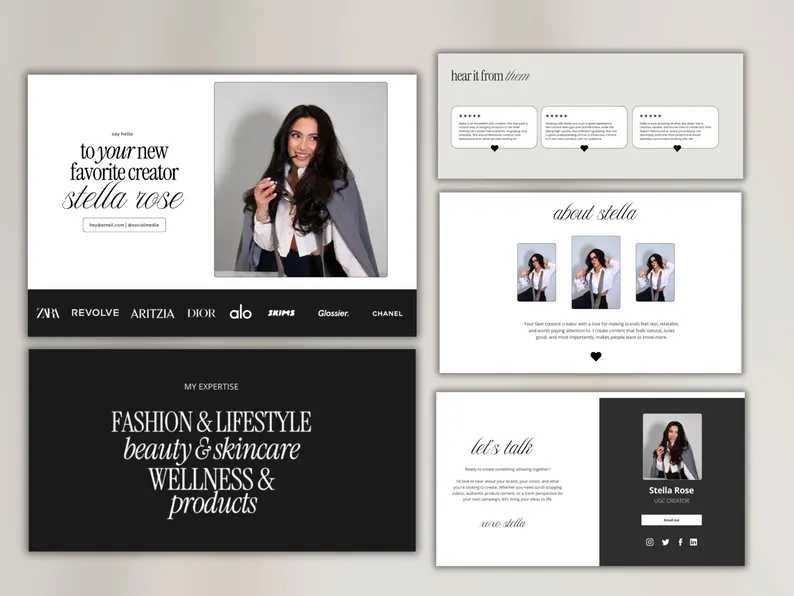 Portfolio Pages Overview — About, Expertise, Testimonials, Contact