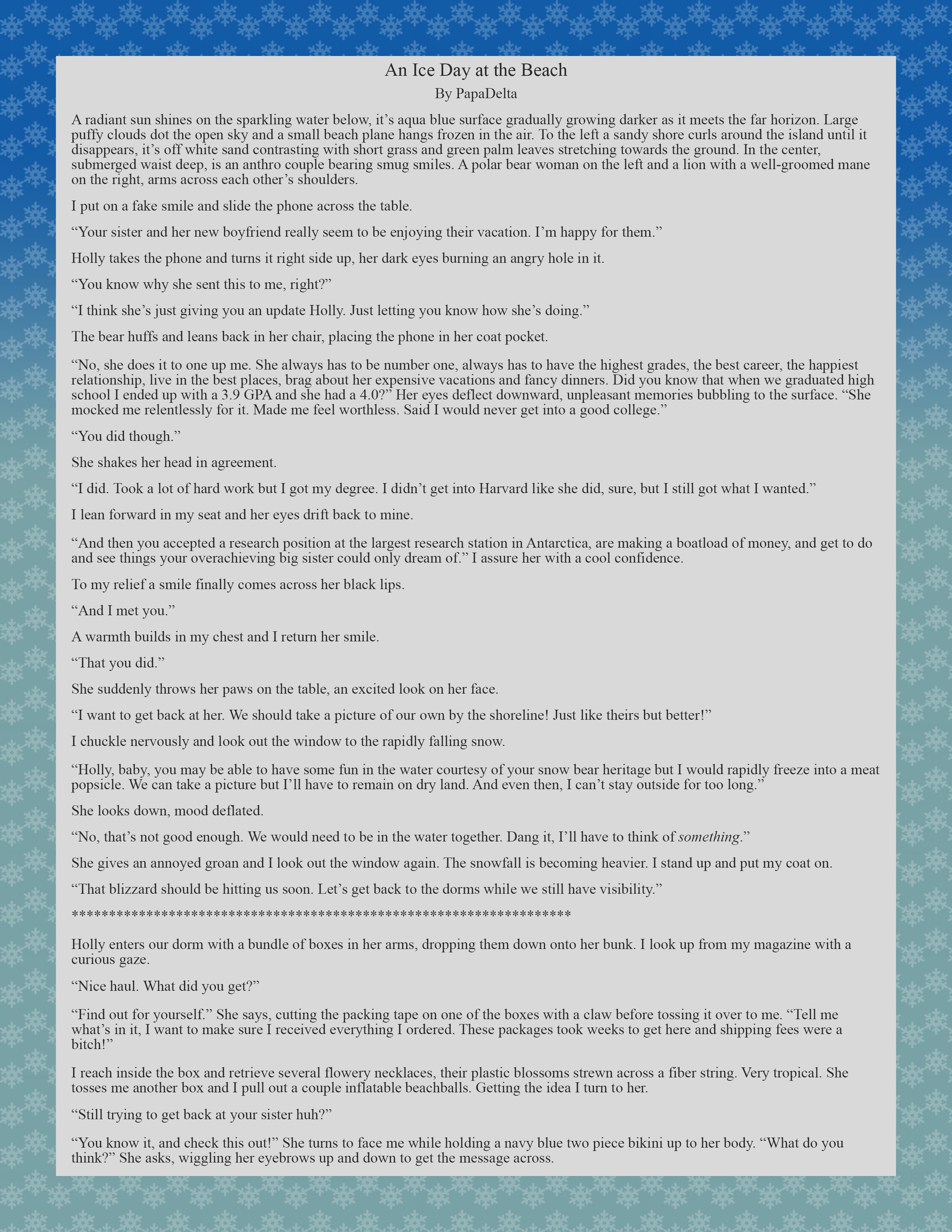 An Ice Day at the Beach page 1