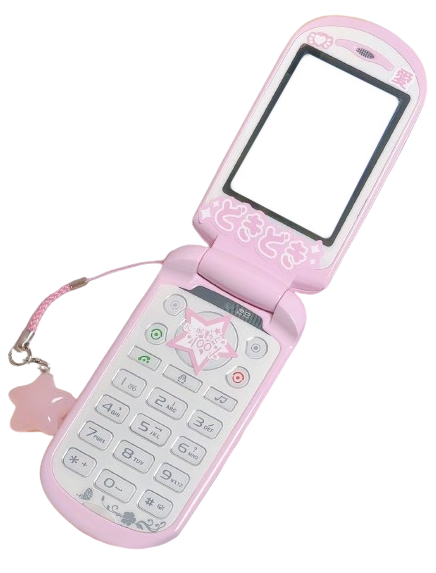 open pink flip phone