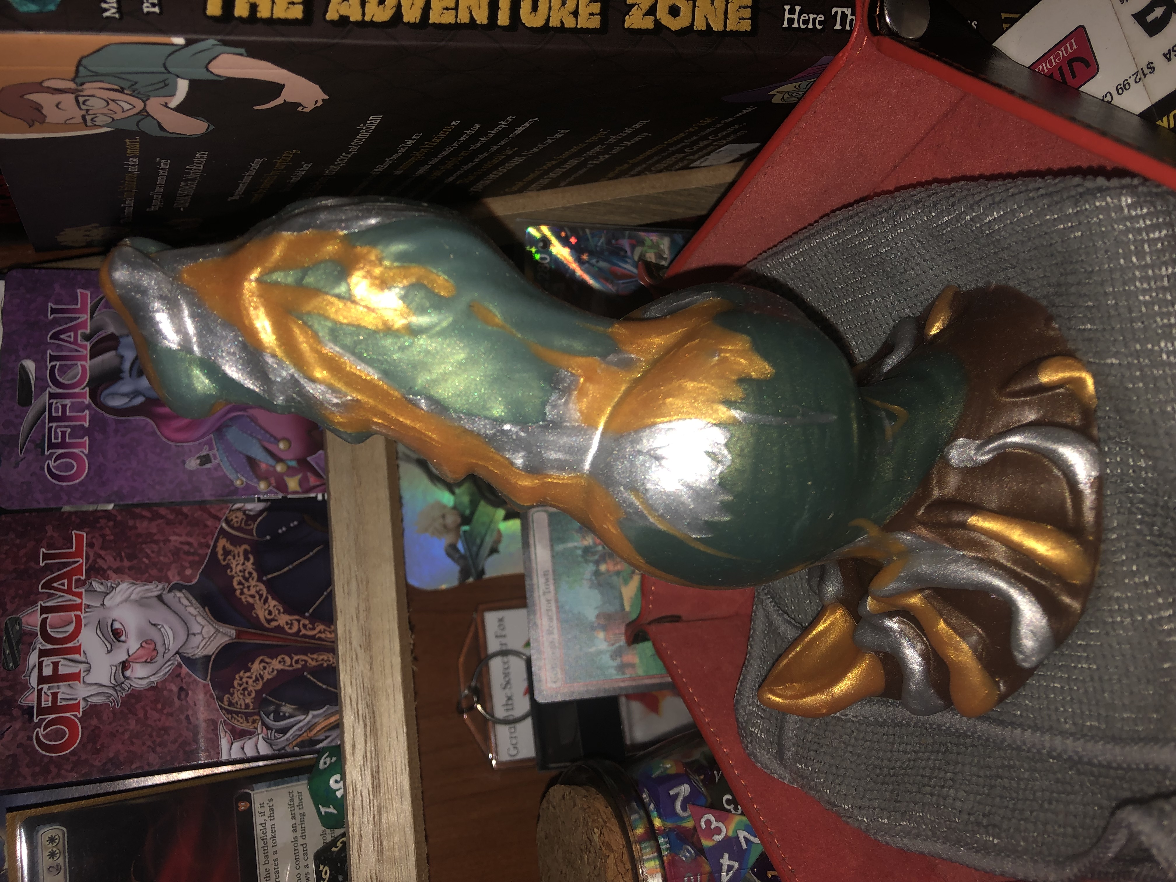 my ossium, which is green, gold, and silver marbled