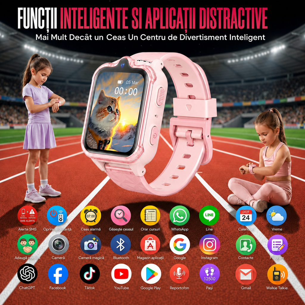 Ceas smartwatch Wingereich copii roz