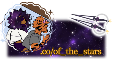 sketch of pj and tucker, relcolored purple and yellow.