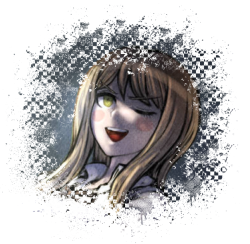 A graphic of Natsumi Kuzuryu winking; ac projectcubixduc