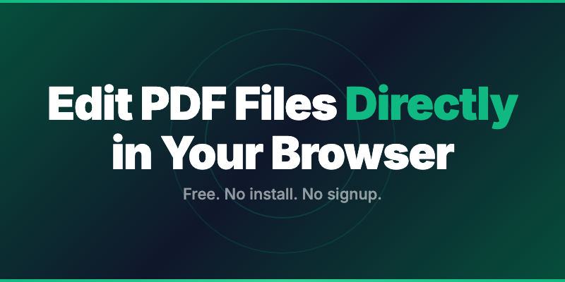 PDF-Dateien Direkt im Browser Bearbeiten -- Kostenlos, Schnell, Ohne Installation
