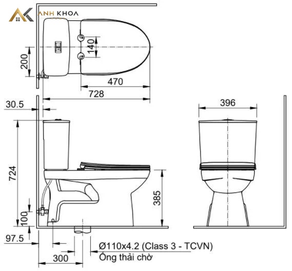 bon cau 2 khoi inax c 514van 2