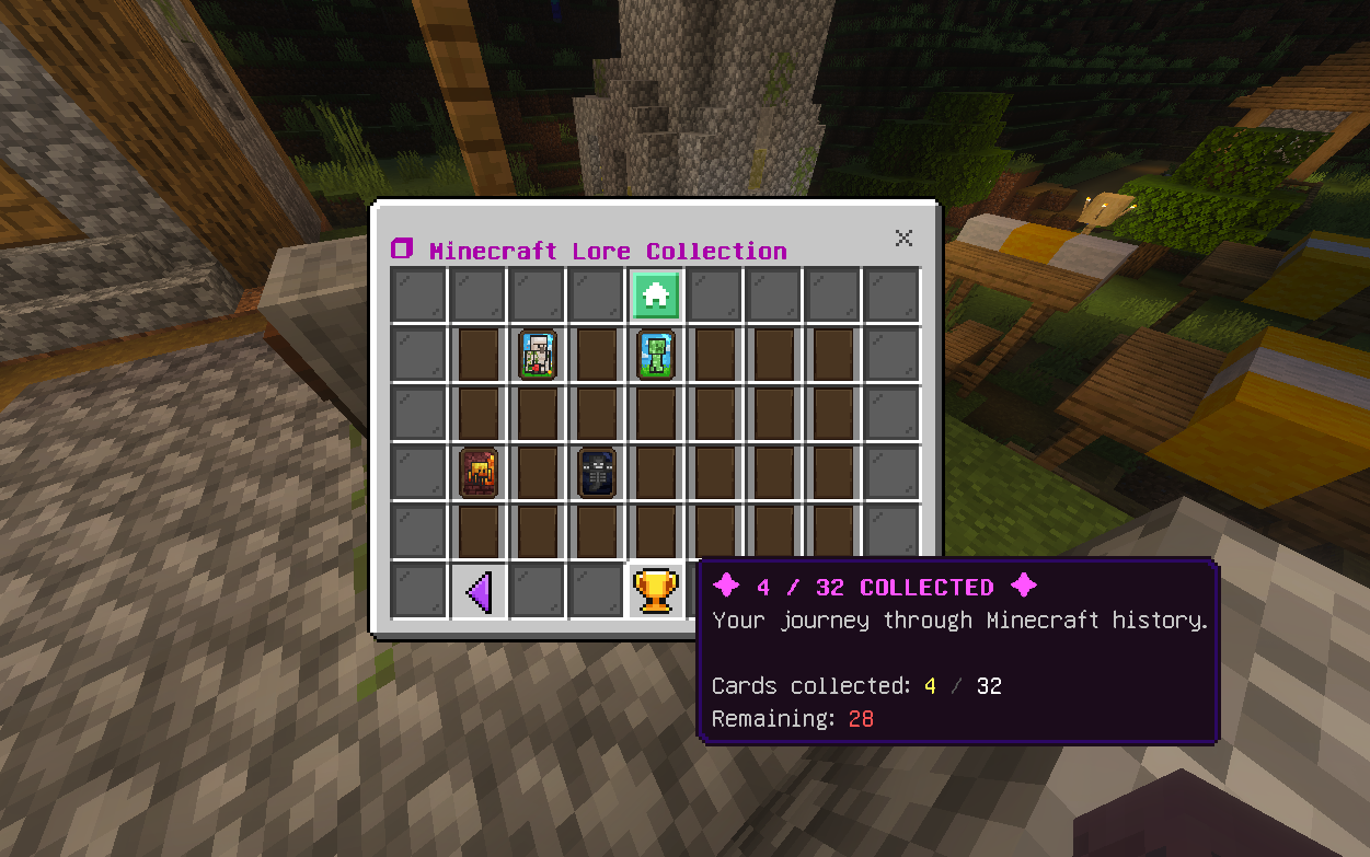 Card Collection interface showing progress