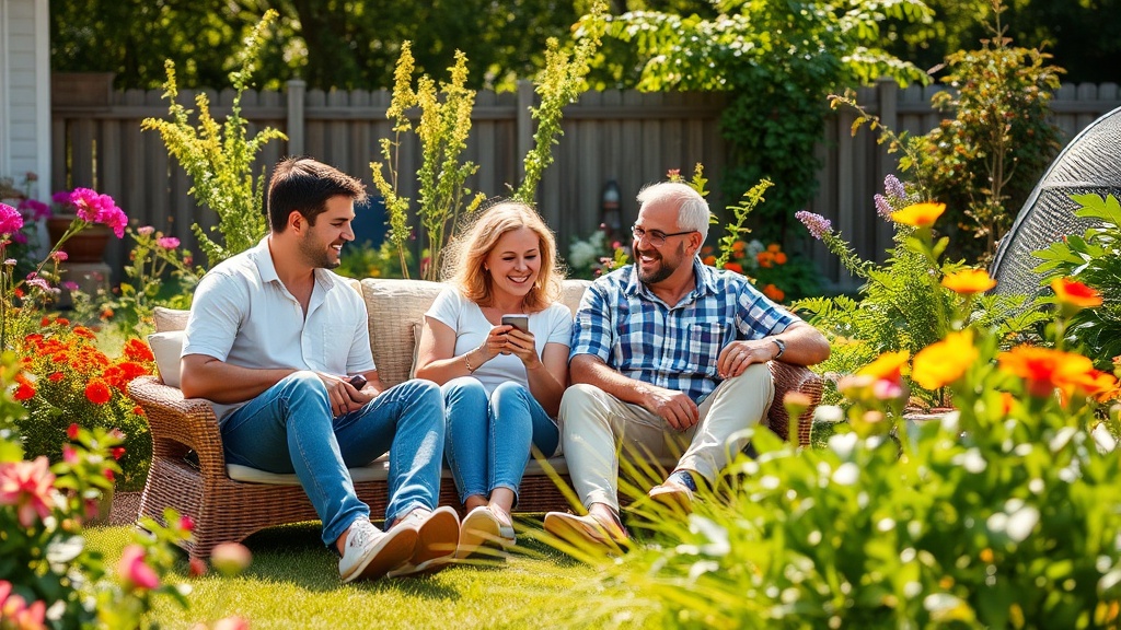 Happy Winchester VA family in pest-free backyard