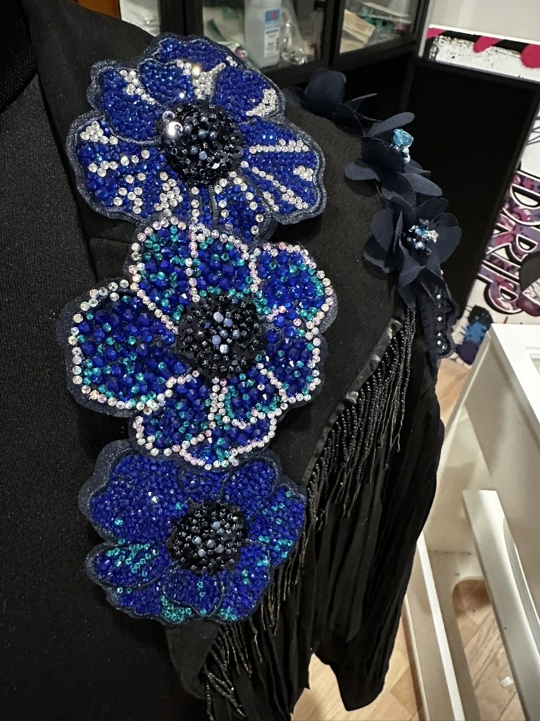 Finished jacket on the dress form