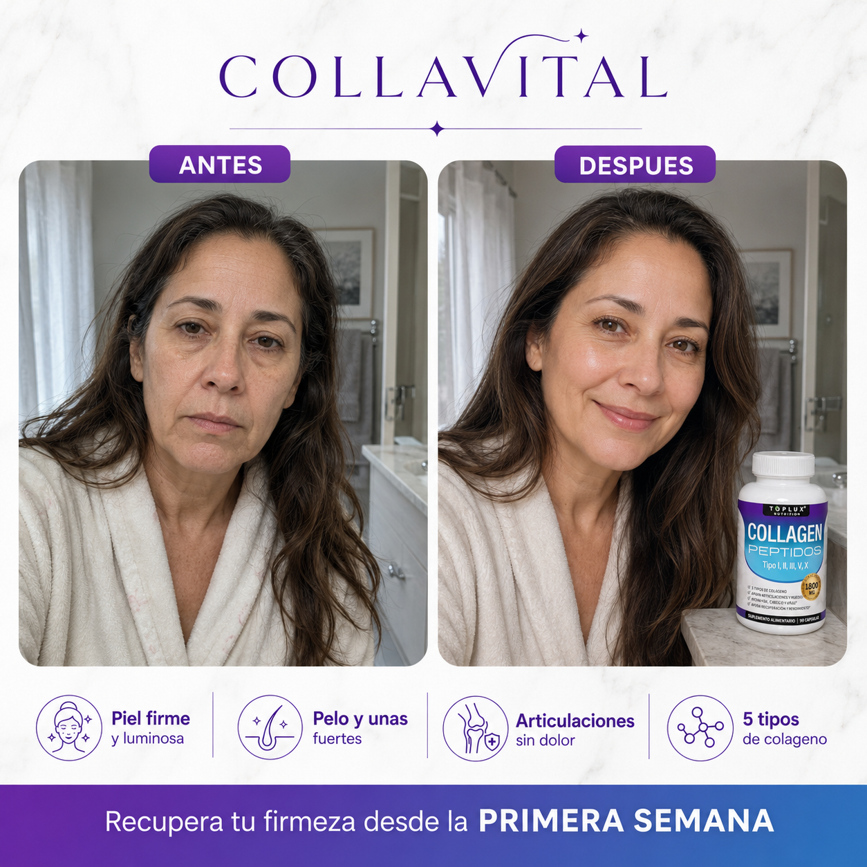 Antes y después con COLLAVITAL