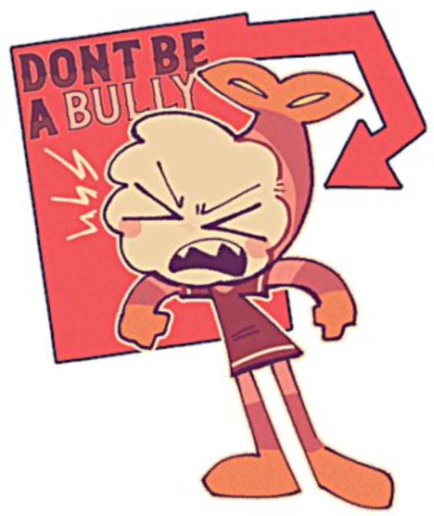 Fanartwork for Fanconcept of a Sticker of Shrimpo, it says "DON'T BE A BULLY!" | ac edixxuR